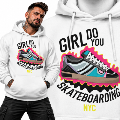 BLUZA Z KAPTUREM GIRL SKATEBOA RDING